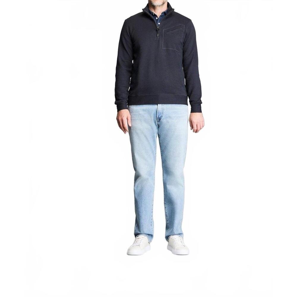 NEW BILLY REID lightweight half zip pullover in dark navy